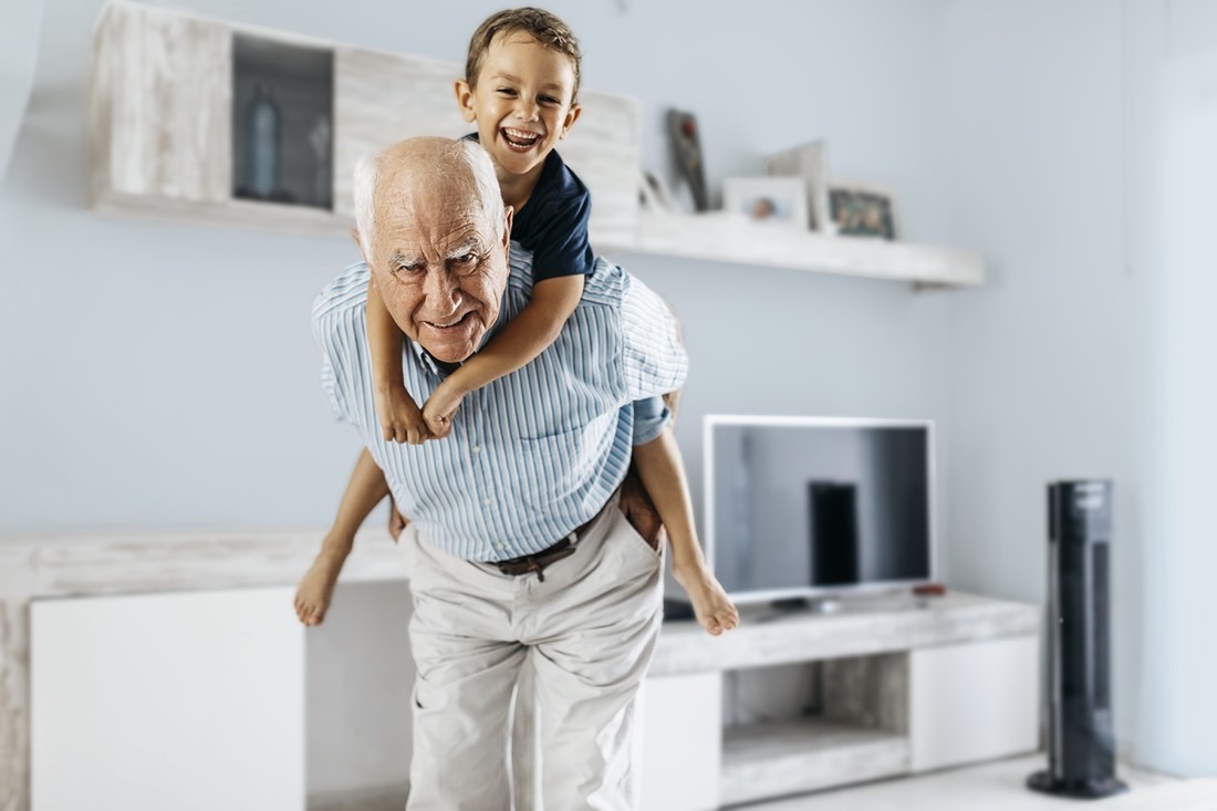 NEW BRAND_grandfather with grandson on piggyback